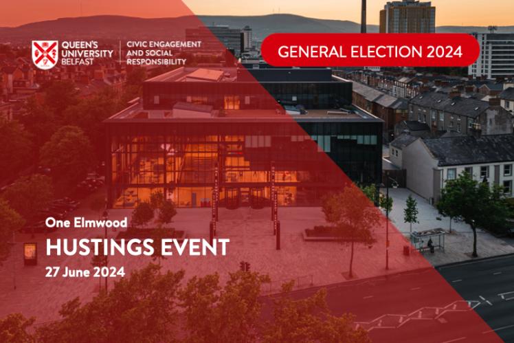 Flyer for Hustings 2024 event, showing image of One Elmwood