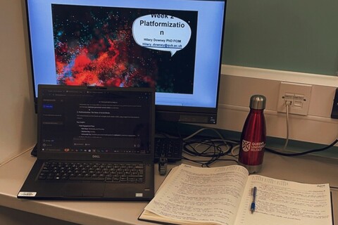 Marketing student's workstation