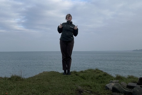 Student Allison standing on cliff edge