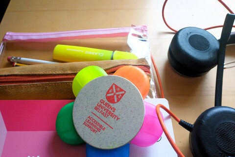 Accessible Learning Support badge on top of pencilcase