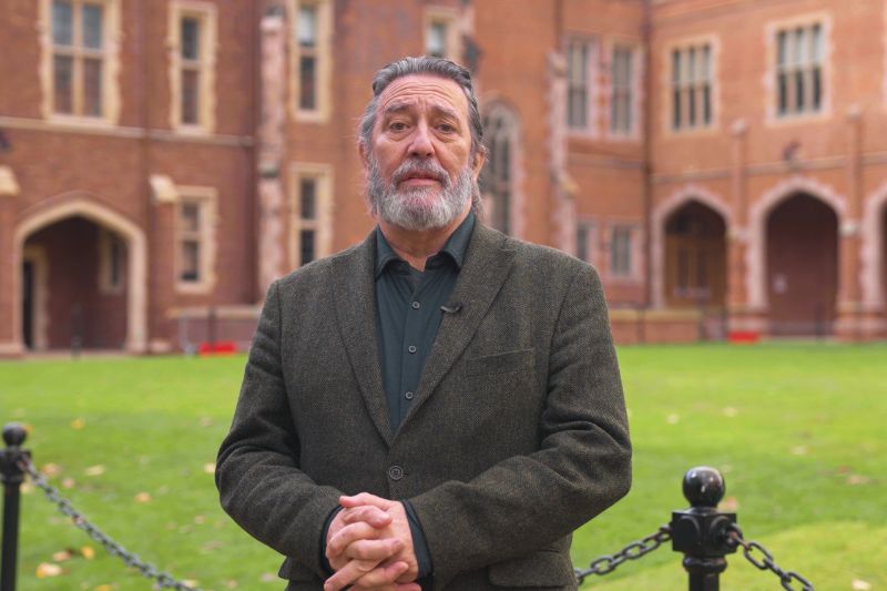 Ciaran Hinds in the quad