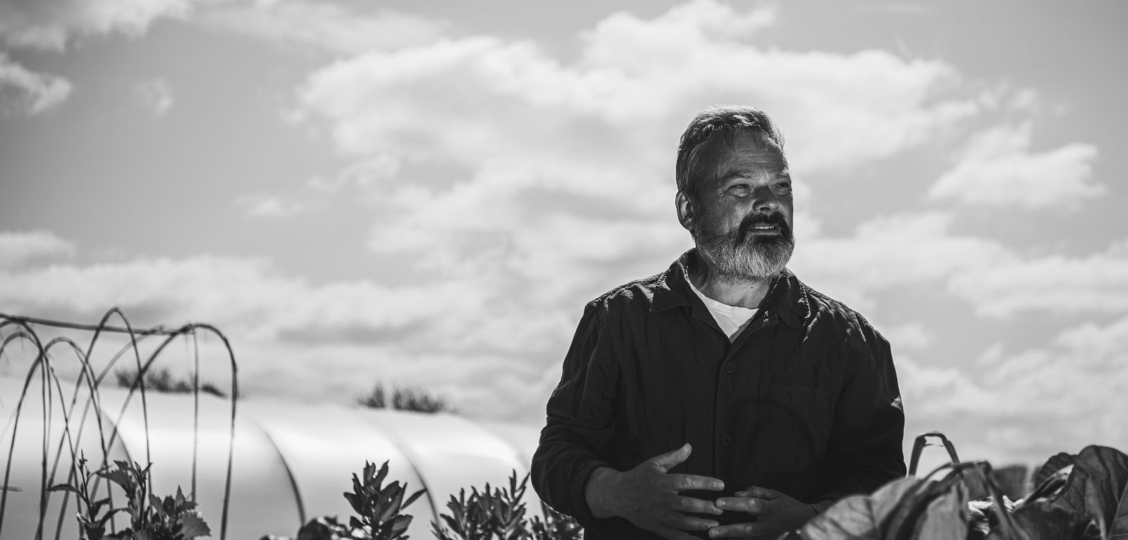 Black and white picture of a man