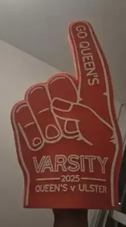 Queen's varsity foam finger