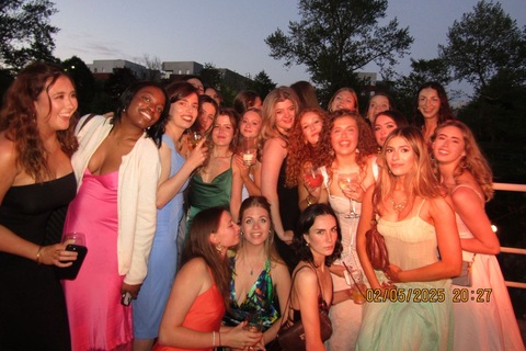 Members of QUB Surf club at their formal