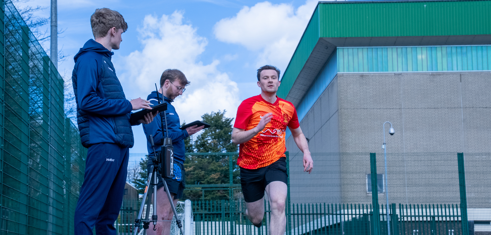 Man running in performance test
