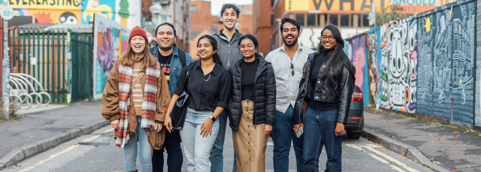 Group of students in the Union Street area