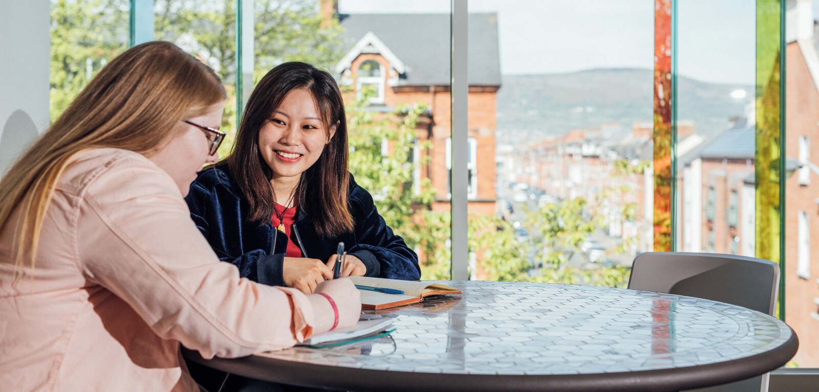 Student being mentored by staff member